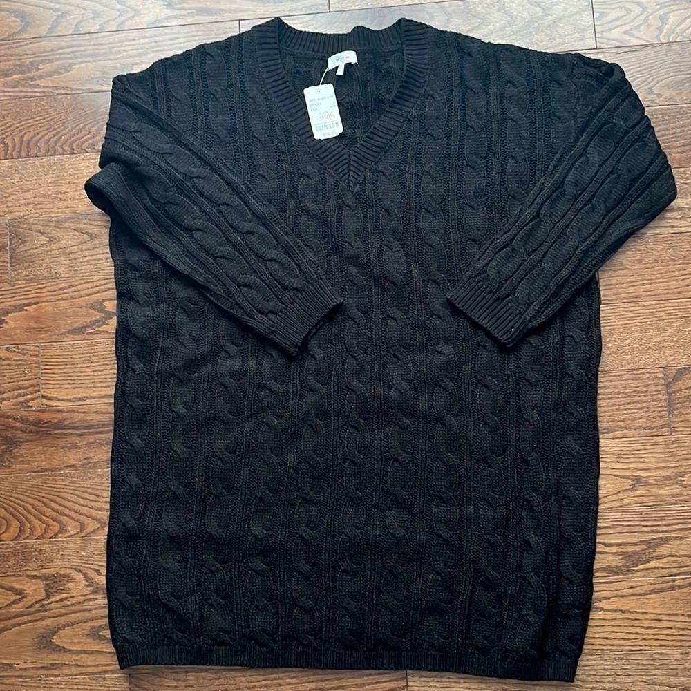 Better Be black long sleeve sweater dress